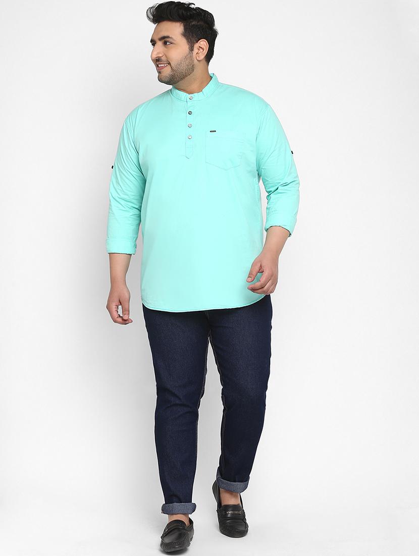 plus blue solid casual shirt - 17948801 - Zoom Image - 4