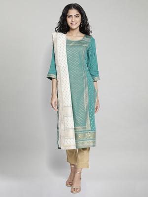 white polyester woven dupatta - 17949990 - Standard Image - 2