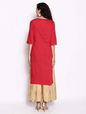 embroidered straight kurta - 17950011 - Standard Image - 3