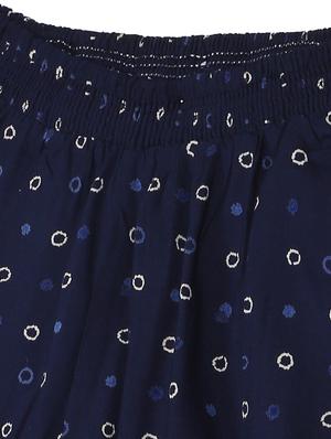 blue printed casual trouser - 17951384 - Standard Image - 3