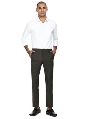 grey checkered flat front formal trouser - 17951817 - Standard Image - 4