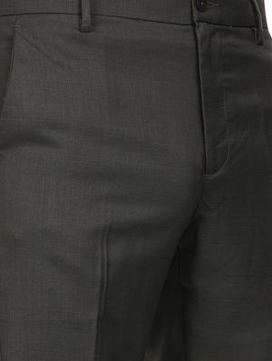 grey checkered flat front formal trouser - 17951817 - Standard Image - 5