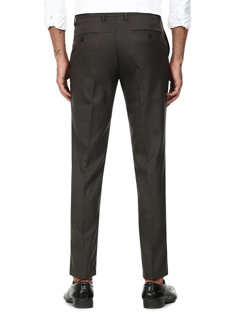 grey checkered flat front formal trouser - 17951817 - Zoom Image - 3