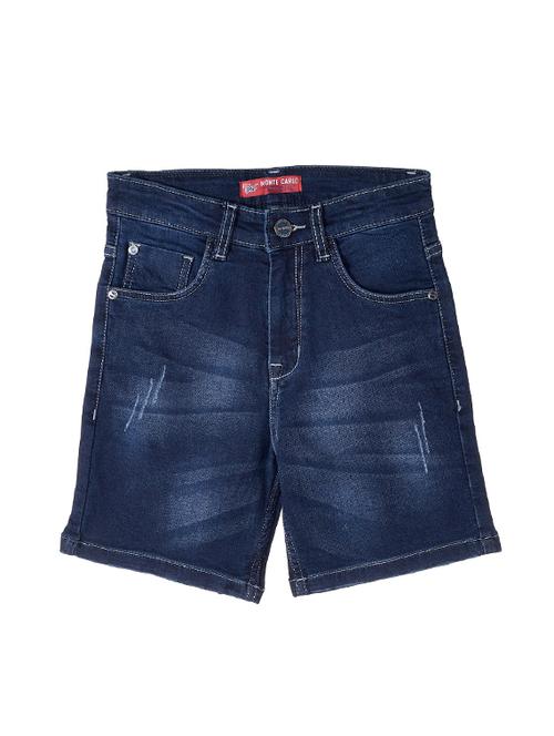 blue solid denim shorts - 17952468 - Very Small Image - 1