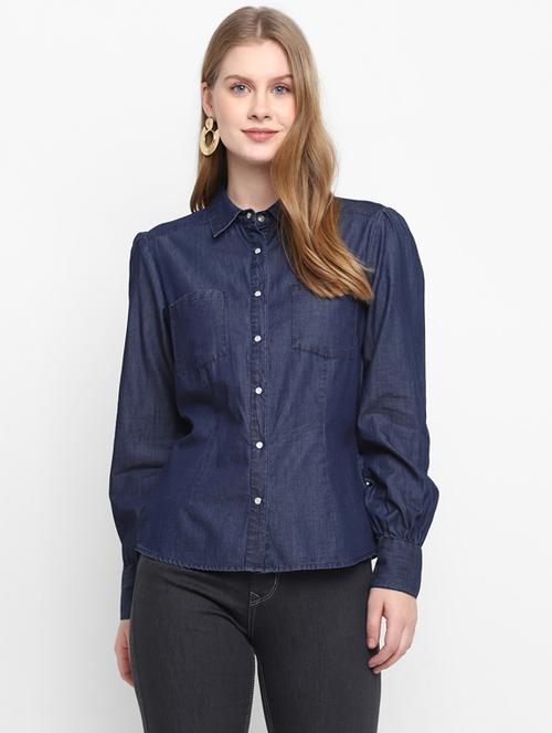 long sleeved denim shirt - 17954725 - Standard Image - 1