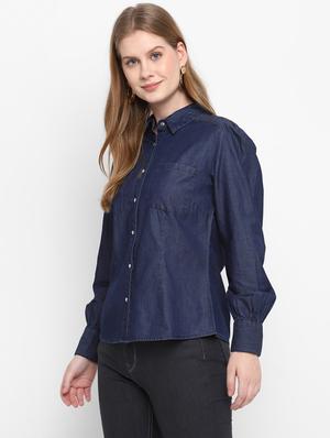 long sleeved denim shirt - 17954725 - Standard Image - 2