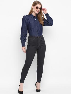 long sleeved denim shirt - 17954725 - Standard Image - 4