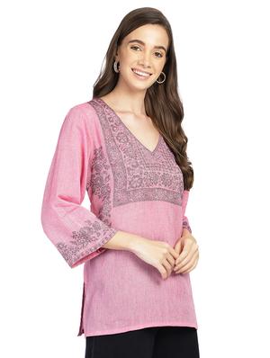 self design straight kurti - 17955616 - Standard Image - 2