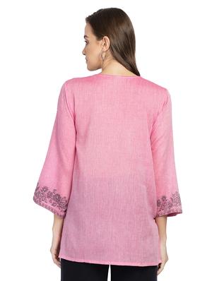 self design straight kurti - 17955616 - Standard Image - 3