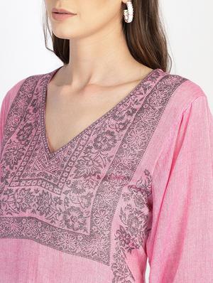 self design straight kurti - 17955616 - Standard Image - 5