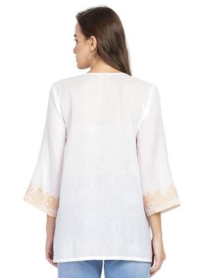 self design straight kurti - 17955617 - Standard Image - 3