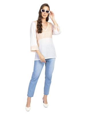 self design straight kurti - 17955617 - Standard Image - 4