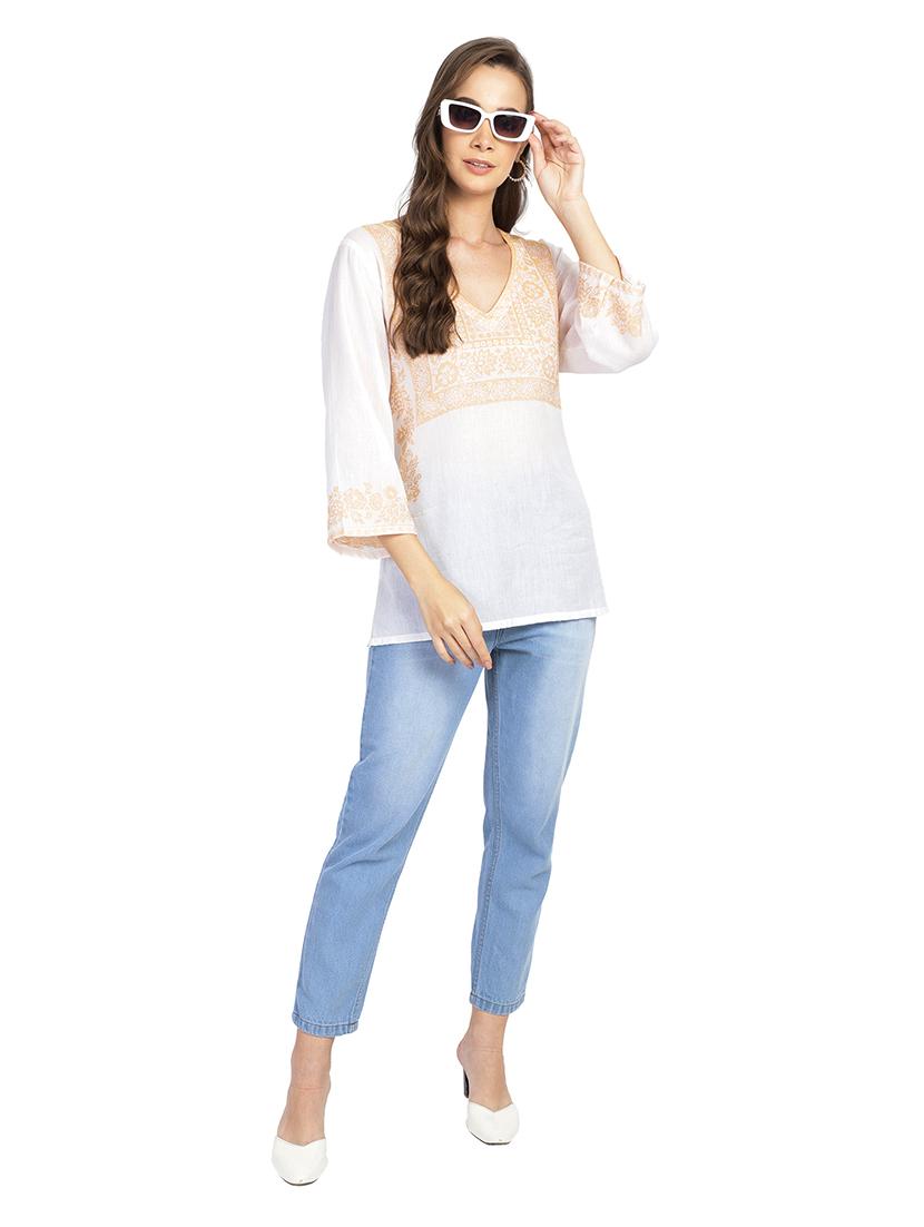 self design straight kurti - 17955617 - Zoom Image - 4