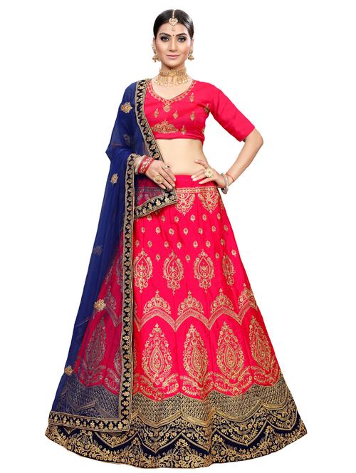 embroidered a-line lehenga - 17955831 - Standard Image - 1