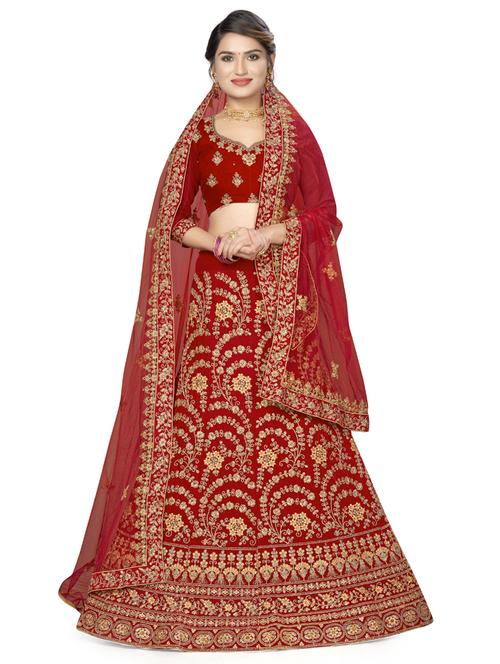 embroidered a-line lehenga - 17955855 - Standard Image - 1