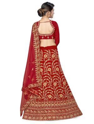 embroidered a-line lehenga - 17955855 - Standard Image - 3