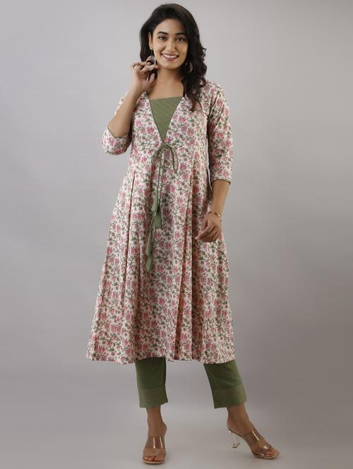 floral kurta pant set - 17956031 - Standard Image - 1