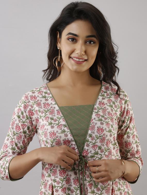 floral kurta pant set - 17956031 - Zoom Image - 5