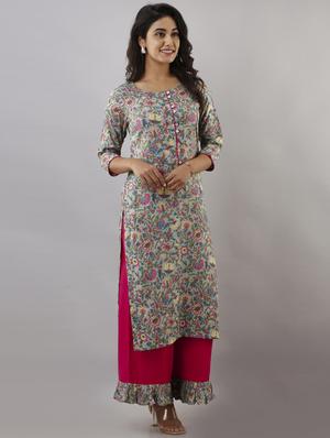 floral kurta palazzo set - 17956032 - Standard Image - 2
