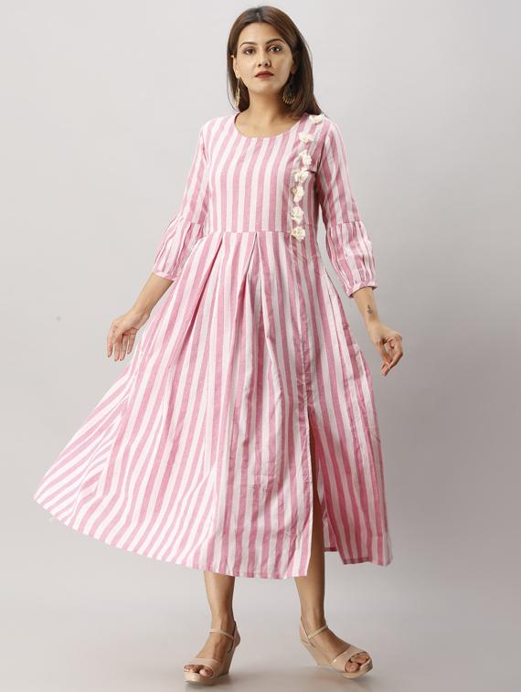 striped anarkali kurta - 17956036 - Zoom Image - 1