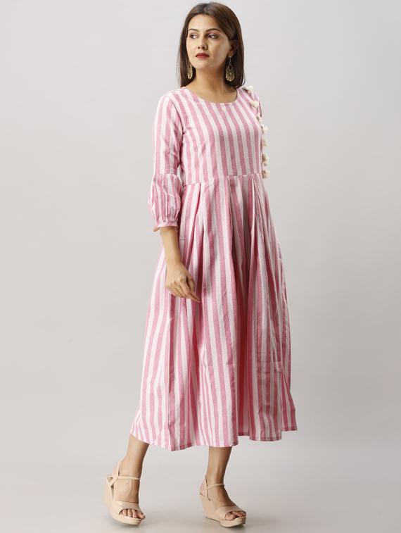 striped anarkali kurta - 17956036 - Zoom Image - 2