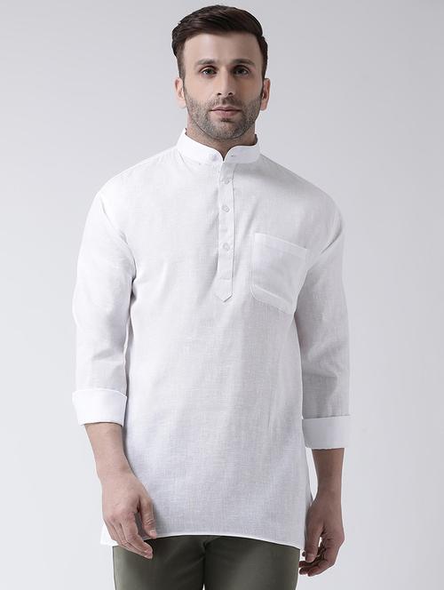 white solid short kurta - 17956374 - Standard Image - 1
