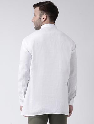 white solid short kurta - 17956374 - Standard Image - 3