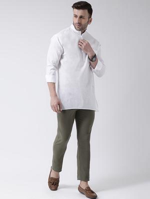 white solid short kurta - 17956374 - Standard Image - 4