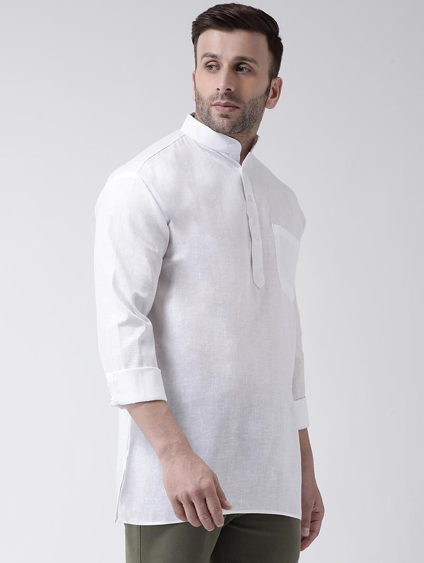 white solid short kurta - 17956374 - Zoom Image - 2