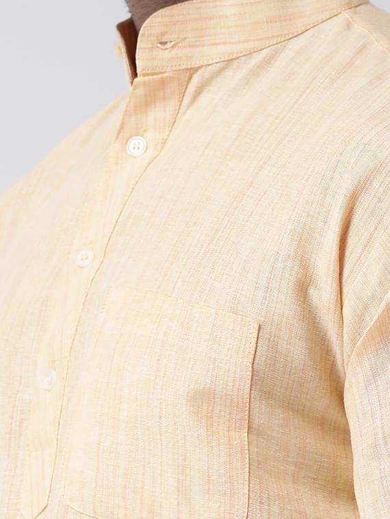 beige self design short kurta - 17956379 - Zoom Image - 5