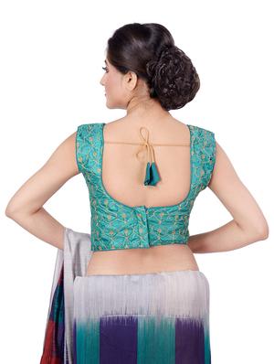 green silk embroidered blouse - 17956984 - Standard Image - 4