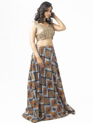 gold georgette embroidered blouse - 17957713 - Standard Image - 4