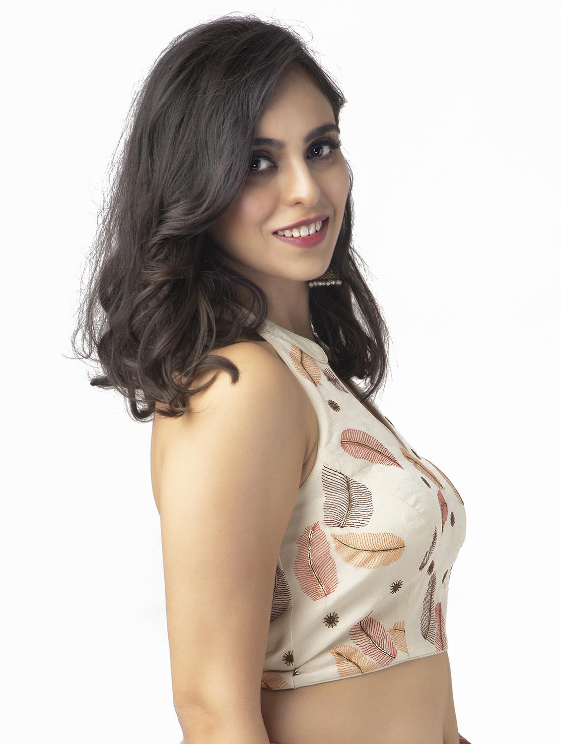 white cotton embroidered blouse - 17957718 - Zoom Image - 2