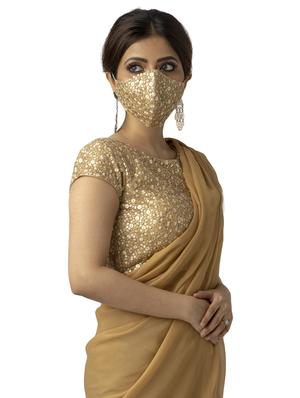 gold net embroidered blouse - 17957722 - Standard Image - 2