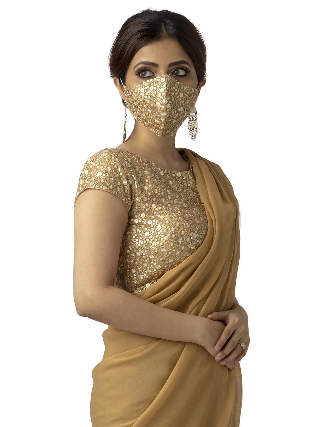 gold net embroidered blouse - 17957722 - Zoom Image - 2