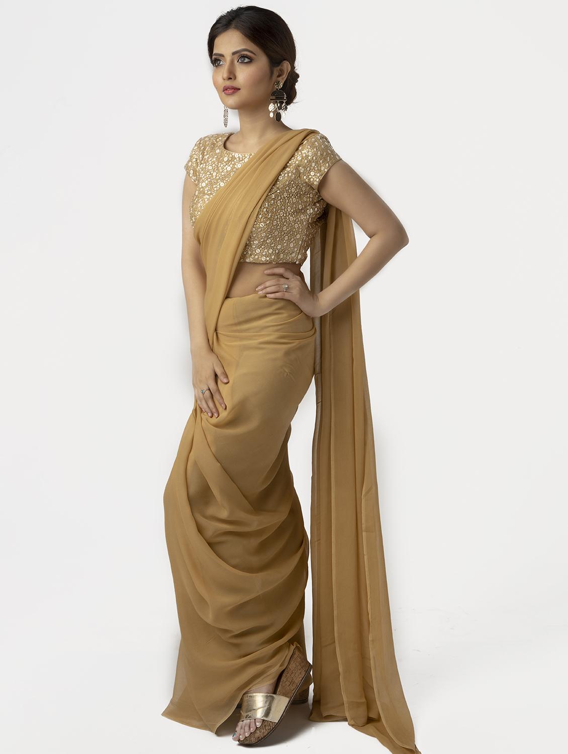 gold net embroidered blouse - 17957722 - Zoom Image - 4