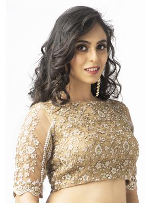 gold net embroidered blouse - 17957736 - Standard Image - 2