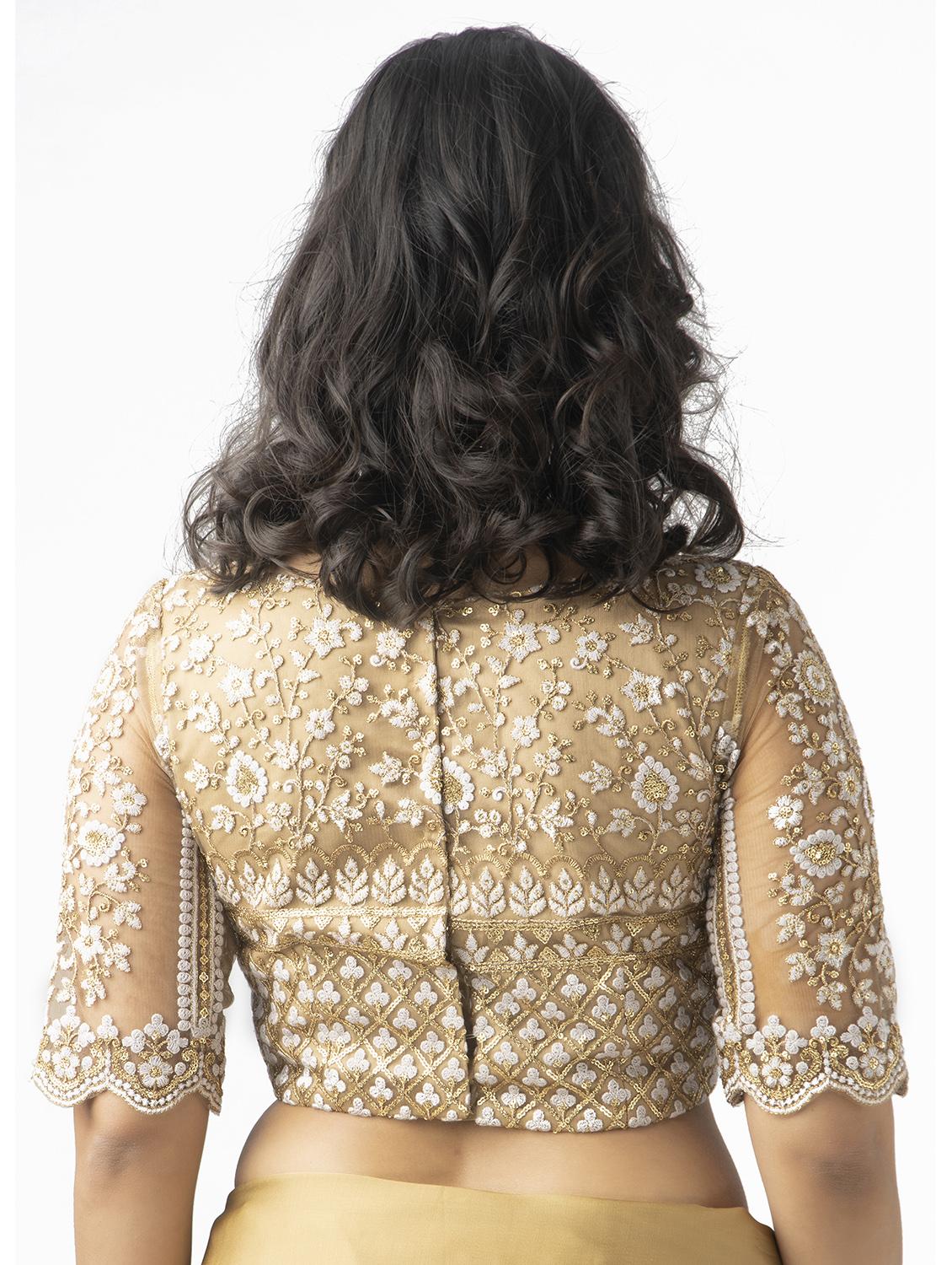 gold net embroidered blouse - 17957736 - Zoom Image - 3