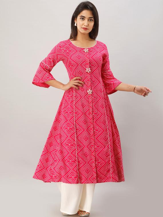 printed a-line kurta - 17957741 - Zoom Image - 1