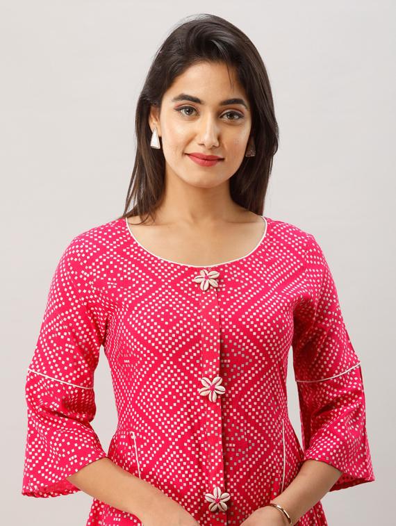 printed a-line kurta - 17957741 - Zoom Image - 4