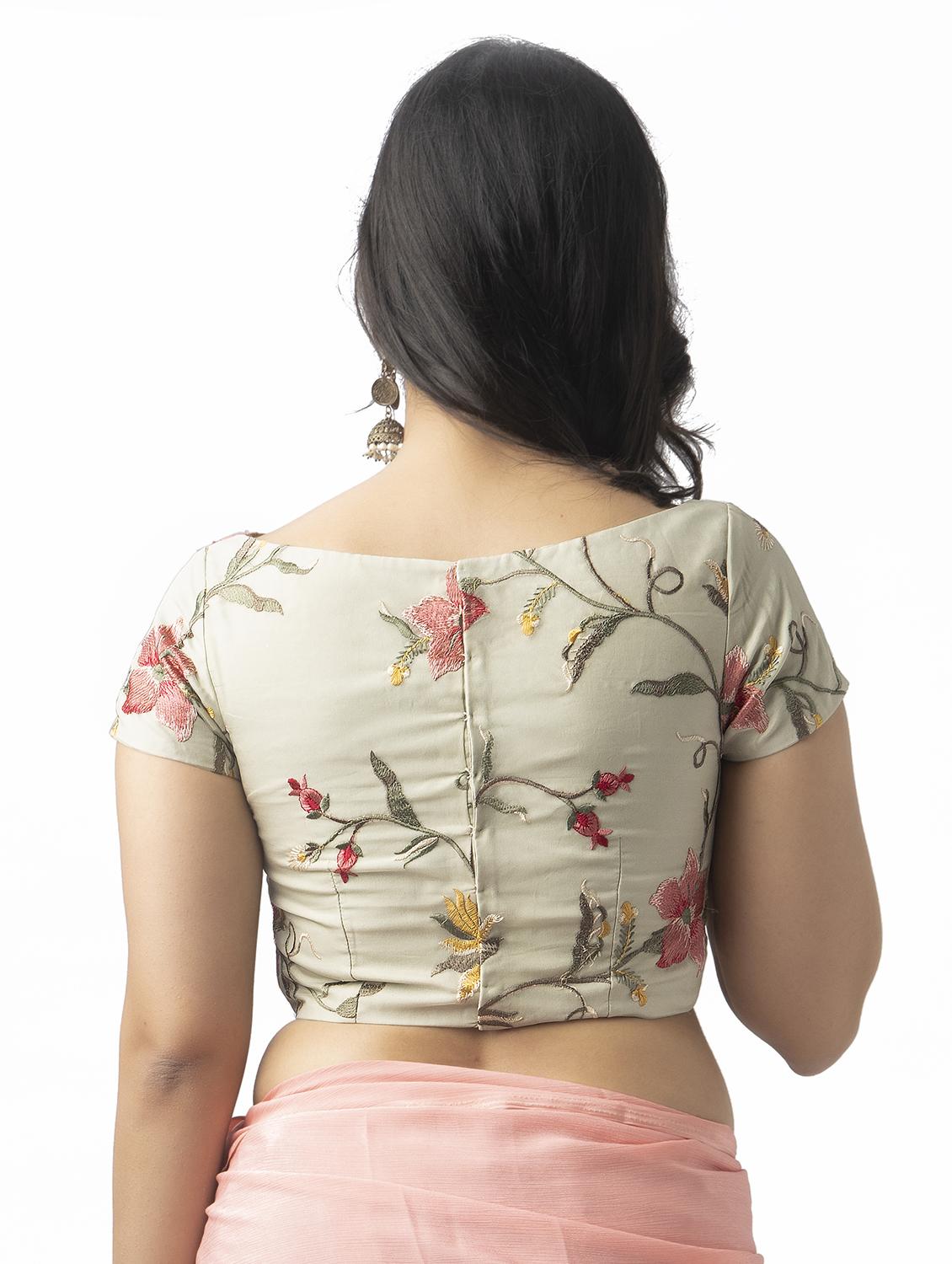 green embroidered blouse with face mask - 17957746 - Zoom Image - 3