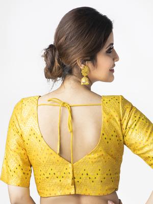 yellow silk embroidered blouse - 17957756 - Standard Image - 2
