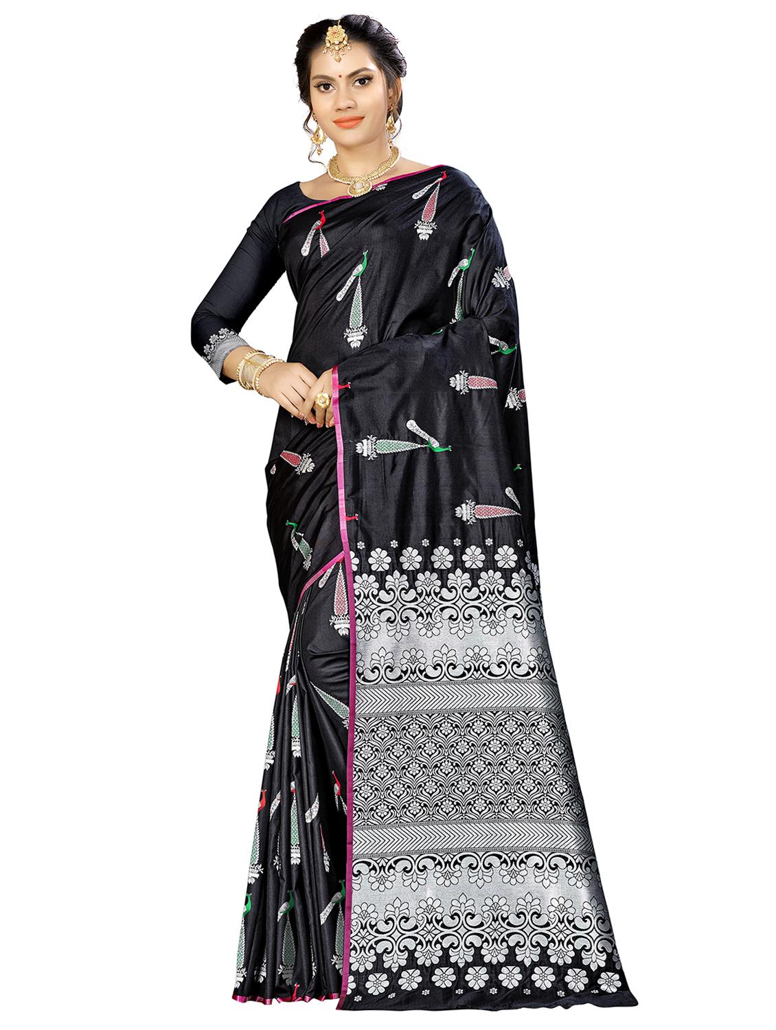 jacquard work woven saree with blouse - 17958742 - Zoom Image - 1