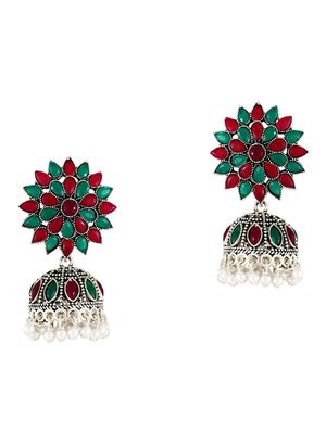 gold brass jhumka earring - 17959666 - Standard Image - 2