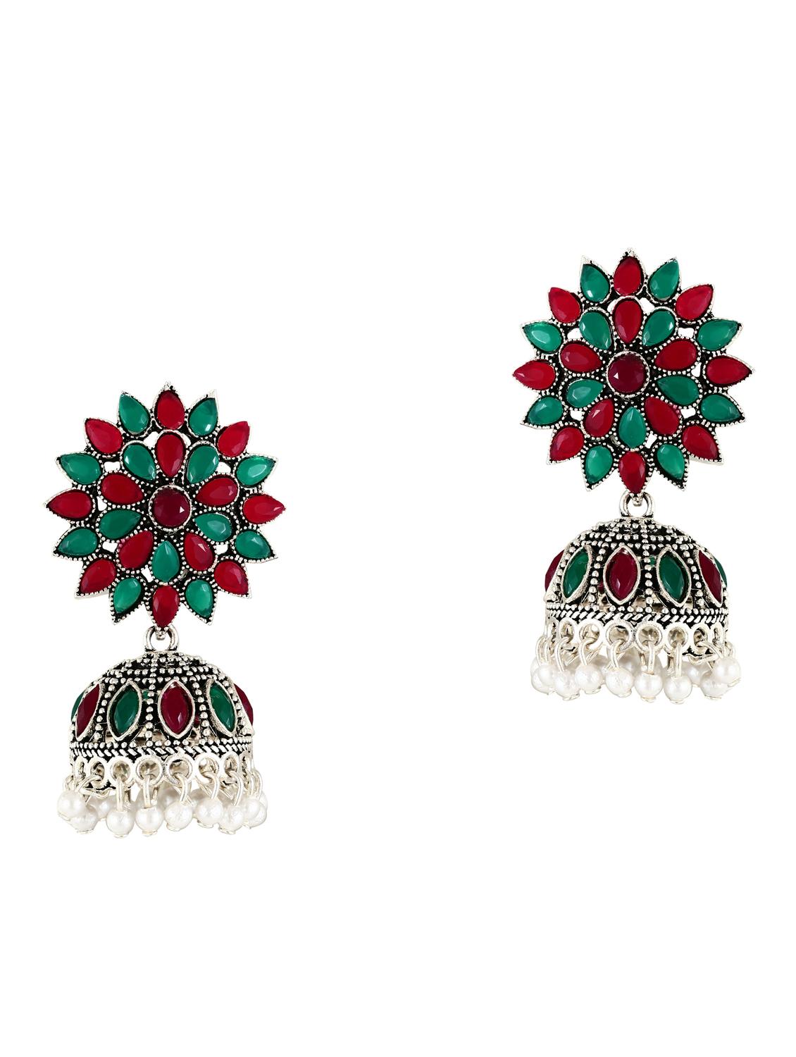 gold brass jhumka earring - 17959666 - Zoom Image - 2