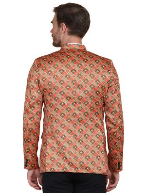 multi colored printed bandhgala suit - 17960216 - Standard Image - 3