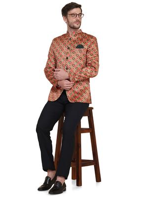multi colored printed bandhgala suit - 17960216 - Standard Image - 4