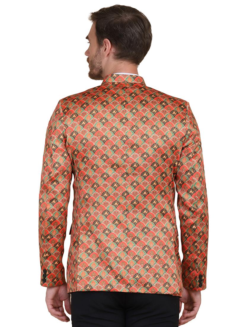 multi colored printed bandhgala suit - 17960216 - Zoom Image - 3