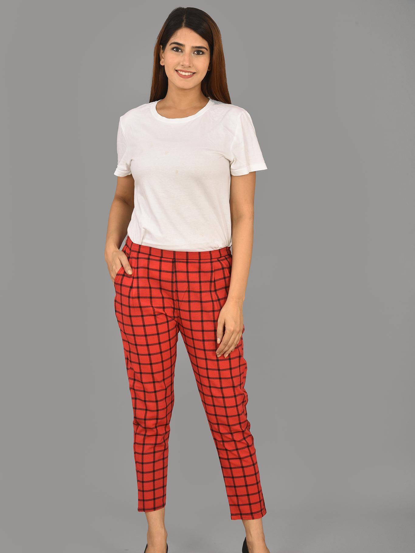 red check south cotton trouser - 17960220 - Zoom Image - 2