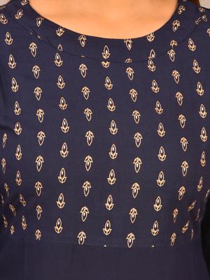 blue printed kurta and pant set - 17960222 - Standard Image - 5